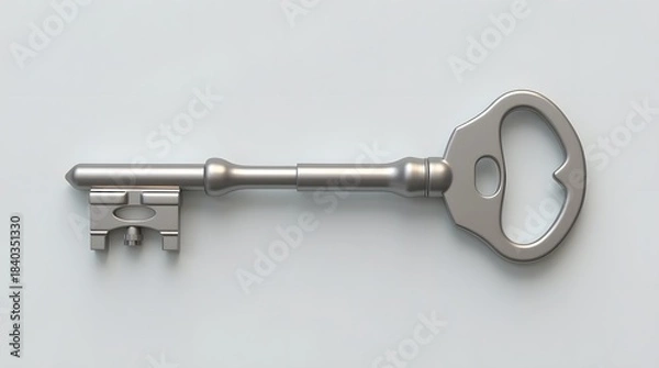 Fototapeta 3D render of key with house-shaped handle