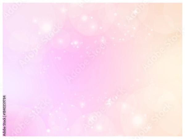 Obraz ゆめかわパステルグラデーション背景｜キラキラ光るピンク・オレンジのファンタジーイラスト