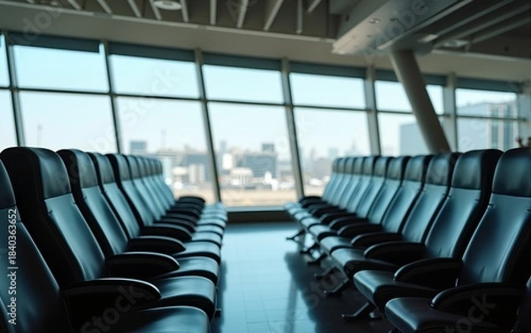 Fototapeta empty seats in airport. High quality