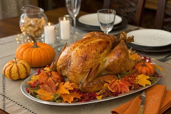 Fototapeta thanksgiving turkey dinner