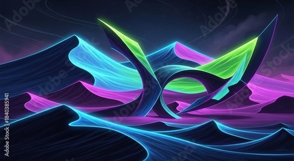 Obraz Cyber Desert Morphing Landscape