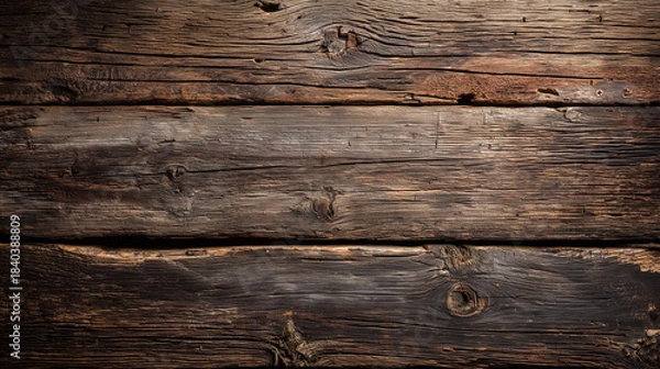 Obraz 暗い色調のラスティックな木目テクスチャ。古い納屋の板壁