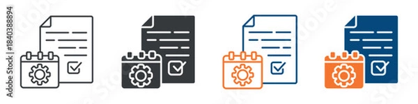 Fototapeta Time Management Icon Set Multiple Style Collection 