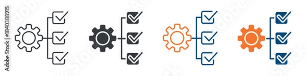 Fototapeta Project Plan Icon Set Multiple Style Collection 