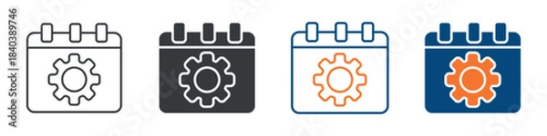 Fototapeta Event Planning Icon Set Multiple Style Collection 