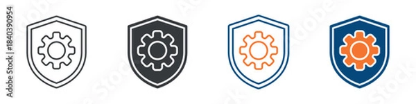 Fototapeta Security Management Icon Set Multiple Style Collection 
