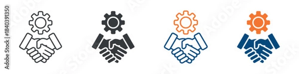 Fototapeta Agreement Icon Set Multiple Style Collection 