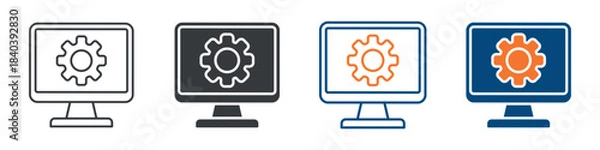 Fototapeta Configuration Icon Set Multiple Style Collection 