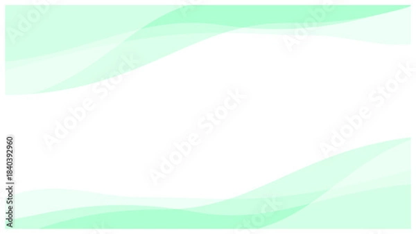 Obraz シンプルなウェーブ背景フレーム パステル 緑
