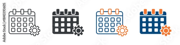 Fototapeta Schedule Icon Set Multiple Style Collection 