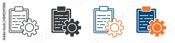 Fototapeta Project Management Icon Set Multiple Style Collection 