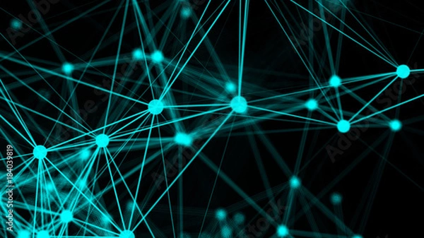 Fototapeta Abstract connection dots. Technology background. Network concept 3d rendered