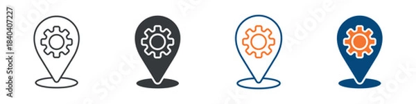 Fototapeta Location Management Icon Set Multiple Style Collection 