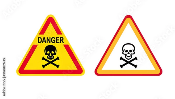 Obraz Danger signs vector graphics collection on white background
