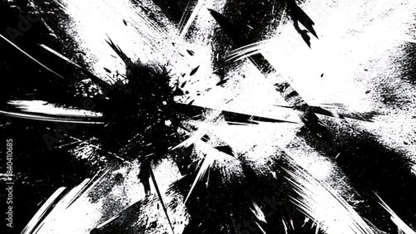 Obraz Dynamic Black White Grunge Texture Background Abstract Splatter Effect Design.
