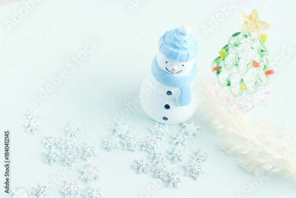 Obraz クリスマスと雪だるま