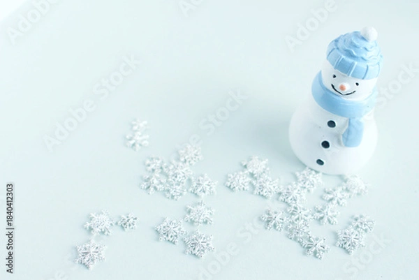 Fototapeta クリスマスと雪だるま