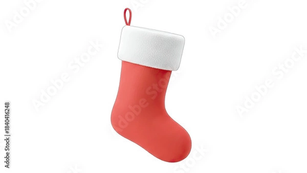 Obraz Christmas Stocking Isolated on White Background