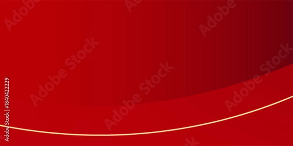Obraz Modern red abstract background with golden line elements abstract