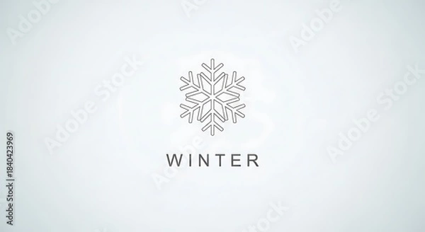 Obraz A simple snowflake design with the word winter below it