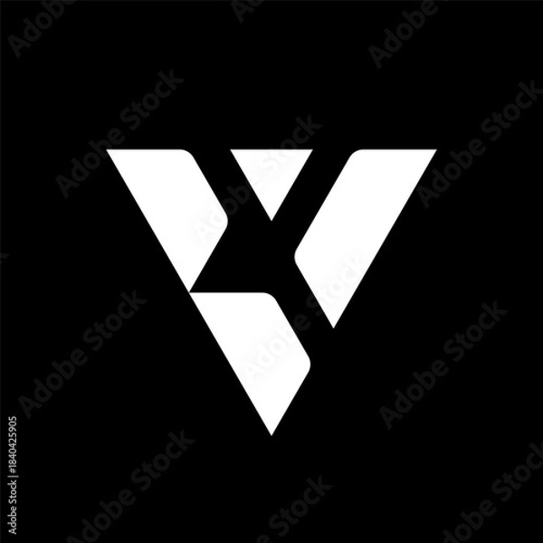 Obraz Letter BV or VB creative monogram logo