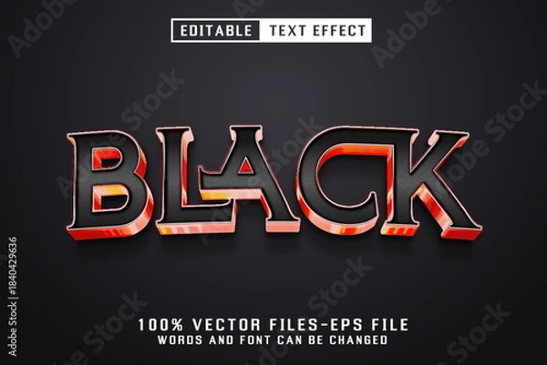 Obraz Black 3d Text - Editable Text Effect