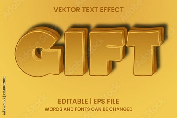 Obraz 3D gift effect text that can be edited
