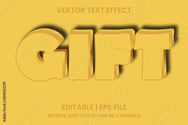 Obraz 3D gift effect text that can be edited
