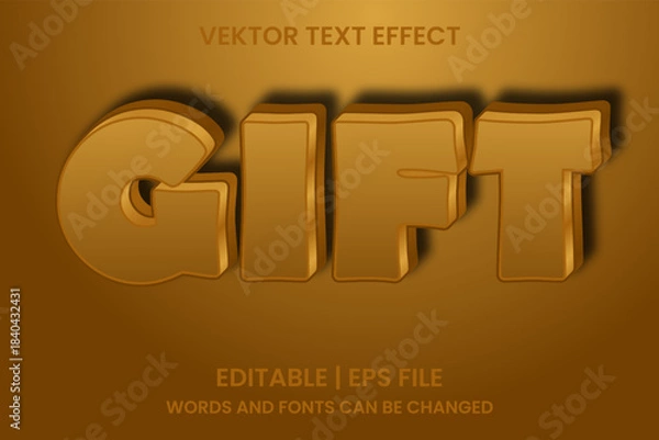 Obraz 3D gift effect text that can be edited
