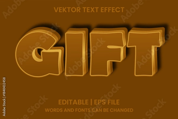 Obraz 3D gift effect text that can be edited
