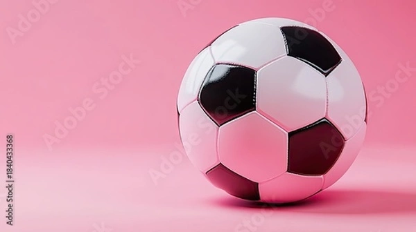 Obraz Isolated soccer ball on pink background