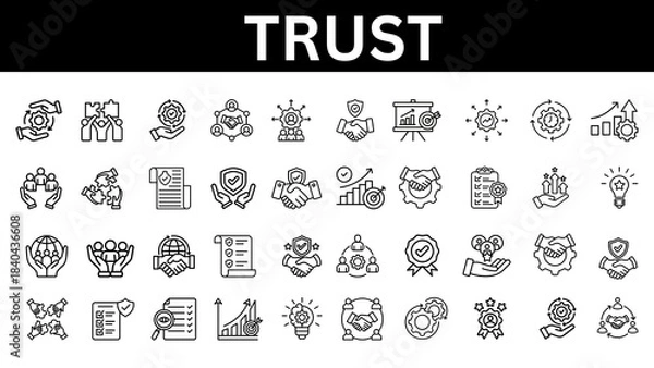 Fototapeta Trust line icon set. Vector illustration 