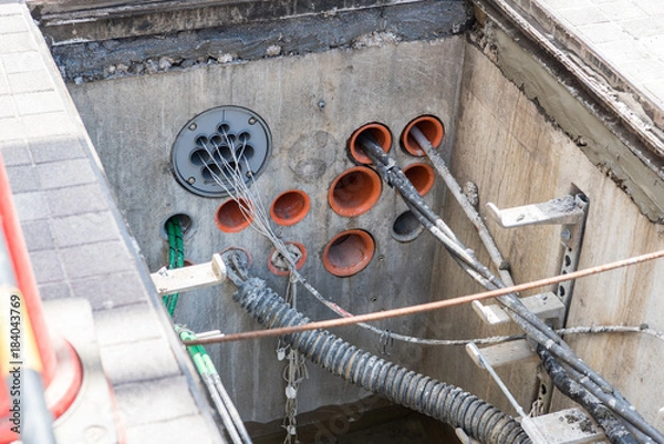 Obraz 道路の地下配線