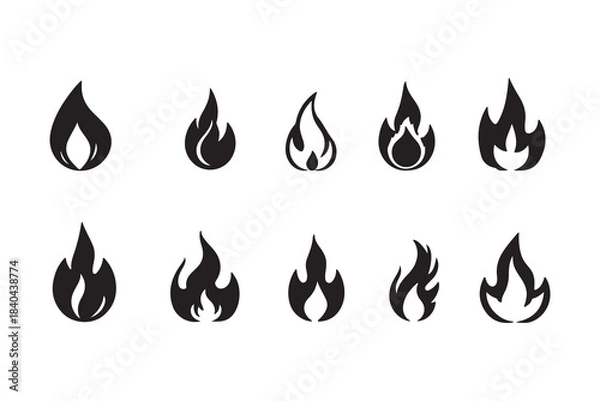 Obraz fire flames set