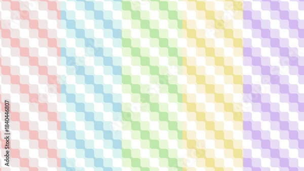 Obraz 斜めジグザグ模様セット　丸み　斜めストライプ　