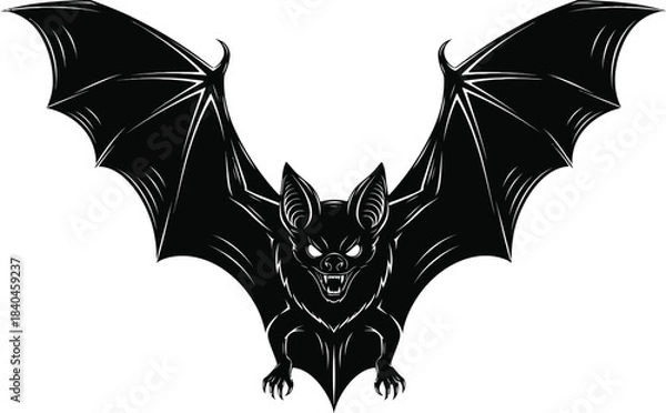 Fototapeta Bat Wings Gothic Emblem Vector