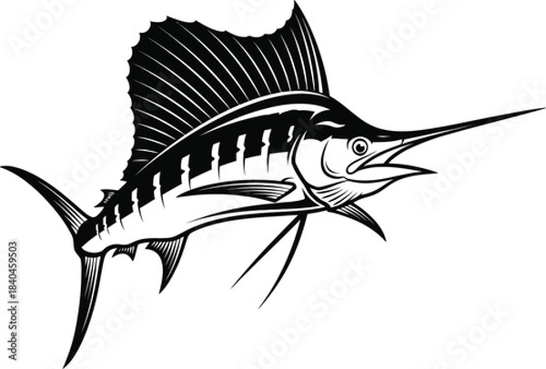 Fototapeta Sailfish Fish Logo Vector Illustration