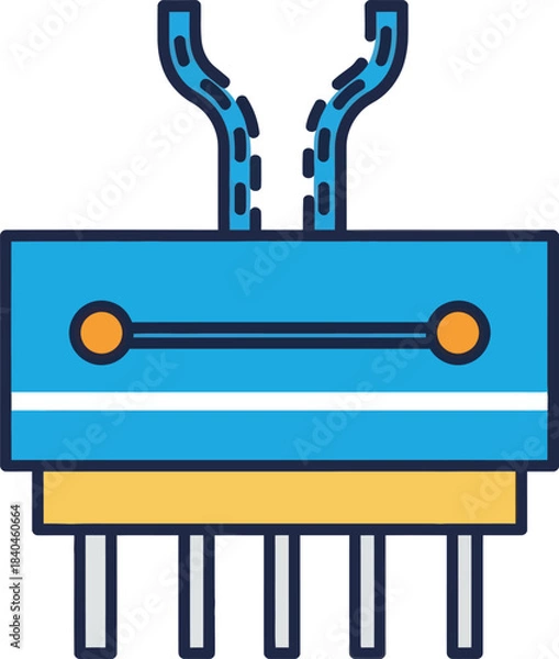 Fototapeta Industrial Machine Robot Icon Vector