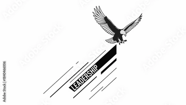 Obraz Majestic eagle soaring above a motivational leadership concept