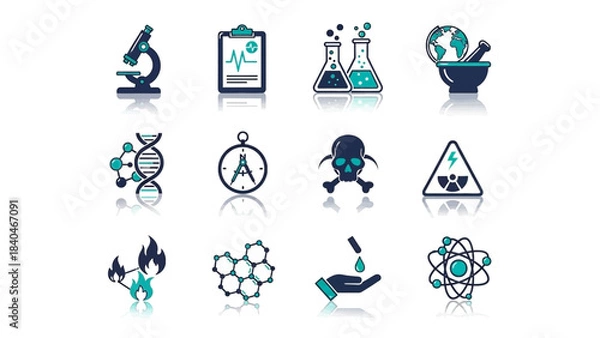 Obraz science and chemistry icon set