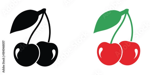 Obraz Cherry logo vector icon, Cherry fruit vector illustration