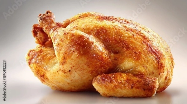 Fototapeta Roasted chicken on transparent background