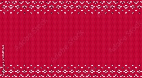Obraz Red knitted seamless pattern. Winter ornament