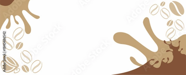 Fototapeta Coffee Splash Background with Coffee Beans – Minimalist Brown Abstract Design.