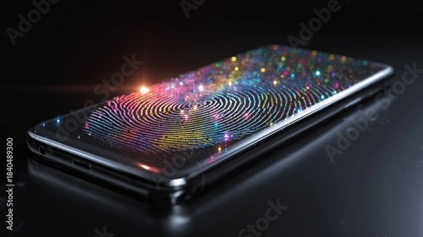 Fototapeta Smartphone biometric authentication concept