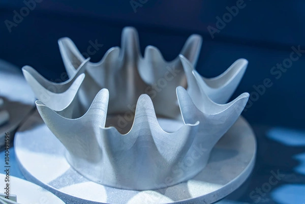 Obraz Aircraft turbine tail nozzle printed on metal 3d printer.