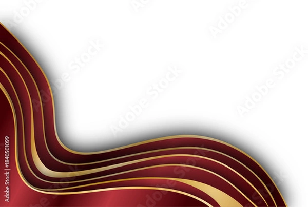 Obraz Red & Gold Abstract Wave Design