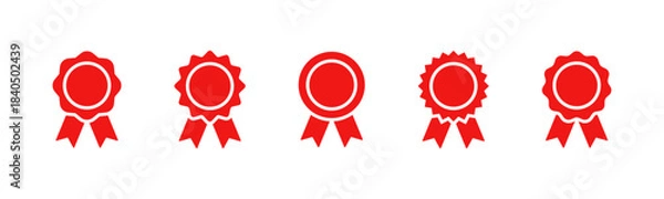 Obraz Red award badge icon set