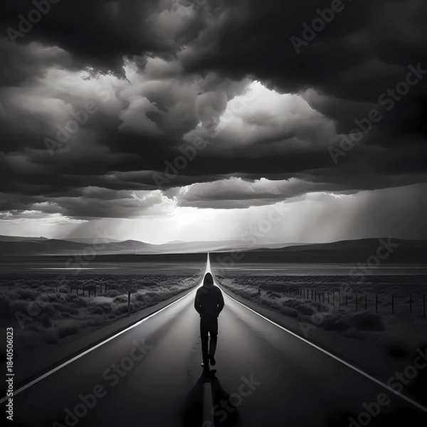 Obraz dark road to nowhere