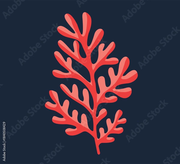 Obraz coral plant vector illustration on solid background